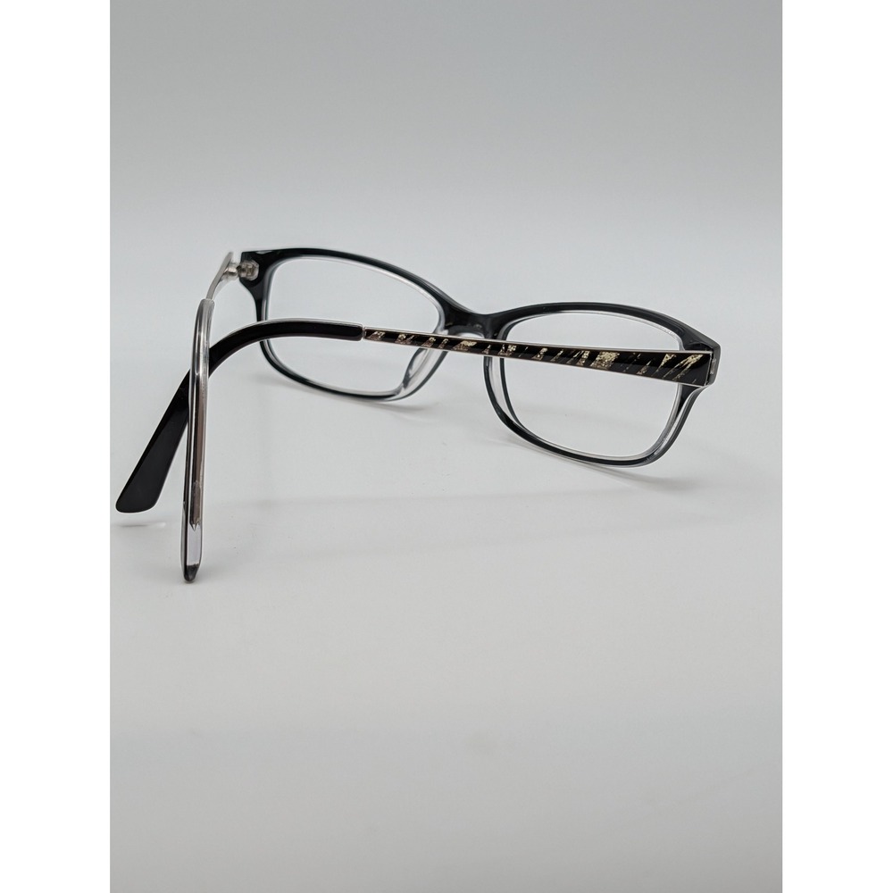 Bebe BB5122 Shine Eyeglasses Frames Jet Black 001 53-16-135 Silver Animal Print